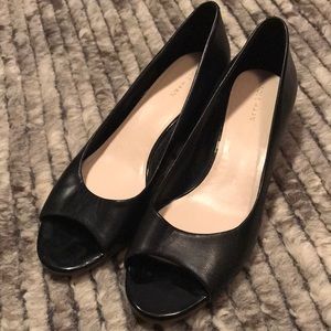 Black Peeptoe Cole Haan Wedges 9